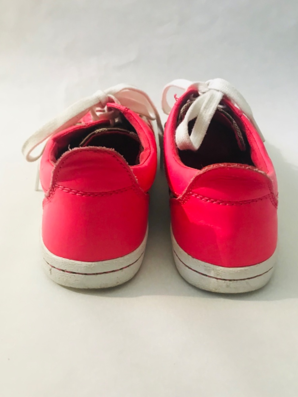 Coach Alivia Signature Logo Canvas Tennis Shoes Sneakers Hot Pink Leather Trim - Picture 5 of 11